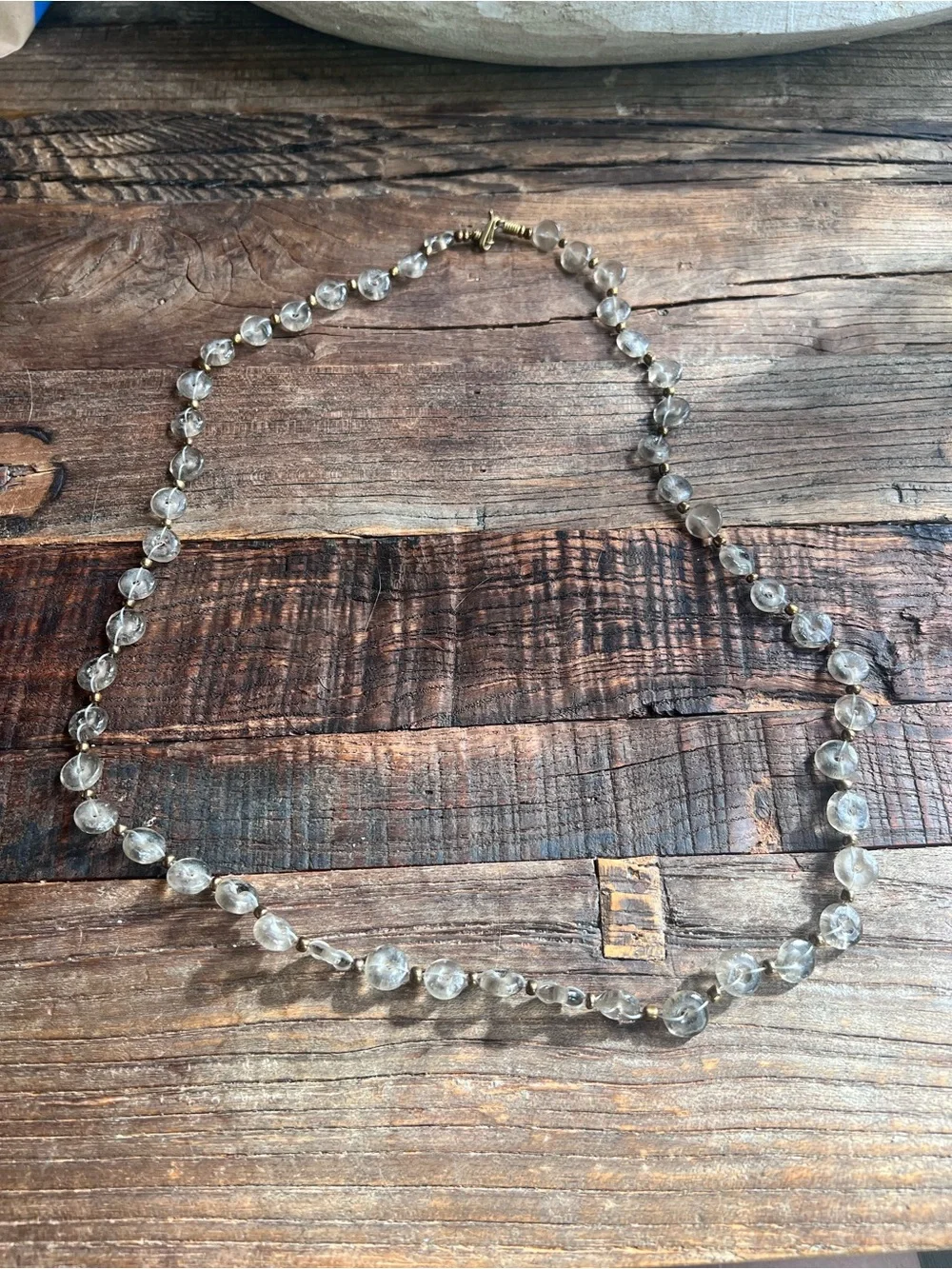 Clear Crystal Bead Necklace - Elegant Women's Jewelry